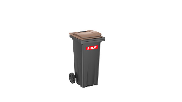 SULO - Bac poubelle roulant - 120 L - Polyéthylène - large