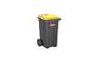 SULO - Bac poubelle à roulettes - Gris anthracite et jaune - 240L - vignette