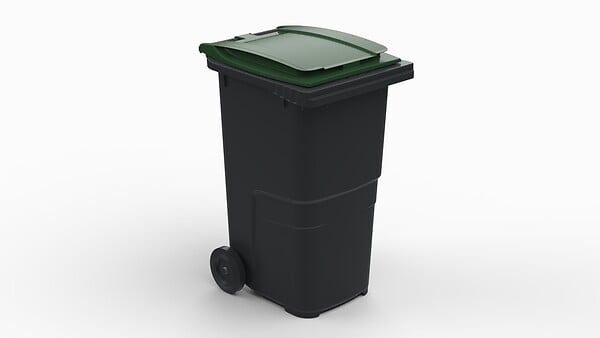 SULO - Bac poubelle a roulettes - Anthracite et vert - 240L - large
