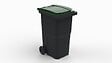 SULO - Bac poubelle a roulettes - Anthracite et vert - 240L - vignette