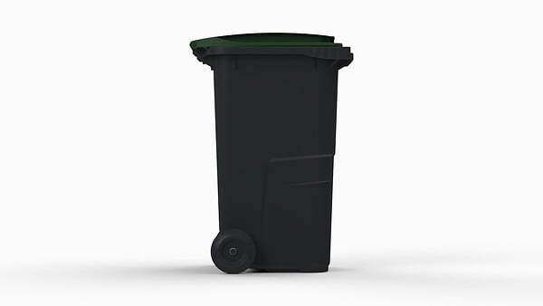 SULO - Bac poubelle a roulettes - Anthracite et vert - 240L - large