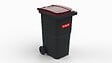SULO - Bac poubelle roulant SULO de 240 litres cuve grise couvercle bordeaux - vignette