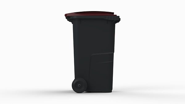 SULO - Bac poubelle roulant SULO de 240 litres cuve grise couvercle bordeaux - large