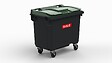 SULO - Conteneur à déchets 660L - PEHD - gris couvercle vert - vignette