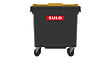SULO - Bac poubelle roulant SULO de 770 litres cuve grise couvercle jaune - vignette