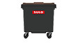 SULO - Bac poubelle roulant SULO de 770 litres cuve grise couvercle marron - vignette
