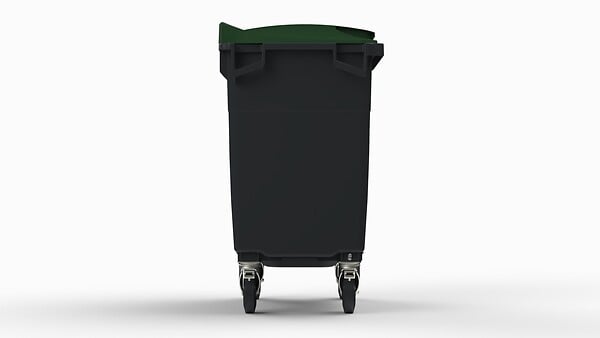 SULO - Bac poubelle roulant SULO de 770 litres cuve grise couvercle vert - large