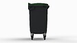 SULO - Bac poubelle roulant SULO de 770 litres cuve grise couvercle vert - vignette