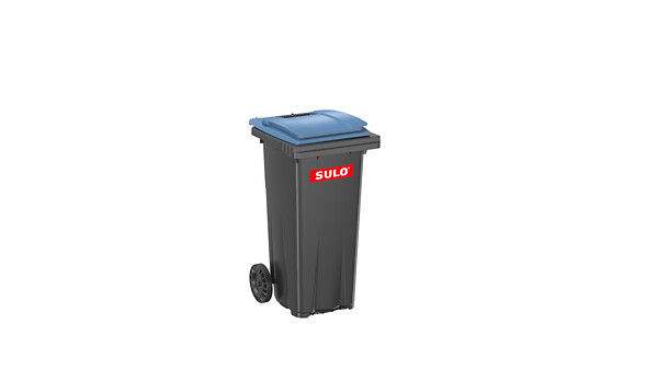SULO - Bac poubelle roulant 120L - gris - bleu - large