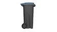 SULO - Bac poubelle roulant 120L - gris - bleu - vignette