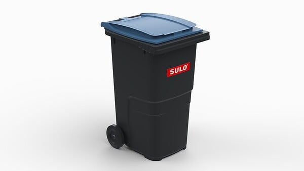 SULO - Bac poubelle roulant polyéthylène Citybac gris bleu 240 L - large