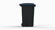 SULO - Bac poubelle roulant polyéthylène Citybac gris bleu 240 L - vignette