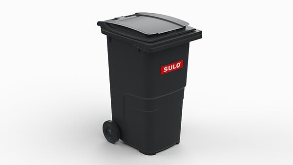 SULO - Bac poubelle roulant SULO de 240 litres cuve grise couvercle gris - large
