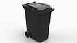 SULO - Bac poubelle roulant SULO de 360 litres cuve grise couvercle gris - vignette