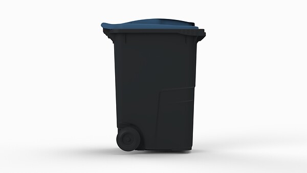 SULO - Bac poubelle roulant 360 L - PEHD - Gris et bleu - large