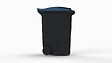 SULO - Bac poubelle roulant 360 L - PEHD - Gris et bleu - vignette