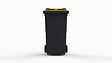 SULO - Bac poubelle roulant 360 L - PEHD - Couvercle jaune - vignette