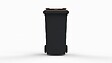 SULO - Bac poubelle roulant SULO de 360 litres cuve grise couvercle marron - vignette