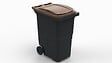 SULO - Bac poubelle roulant SULO de 360 litres cuve grise couvercle marron - vignette