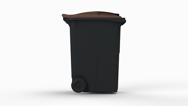 SULO - Bac poubelle roulant SULO de 360 litres cuve grise couvercle marron - large