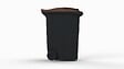SULO - Bac poubelle roulant SULO de 360 litres cuve grise couvercle marron - vignette