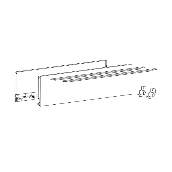 HETTICH - Profilé latéral de tiroir AvanTech YOU, hauteur 139 mm x NL 400 mm, Argent , gauche et droite - HETTICH - 9353347 - large