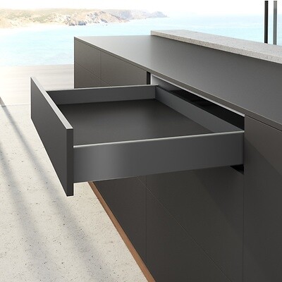 HETTICH - Profilé latéral de tiroir AvanTech YOU, H101mm x L350mm, anthracite, gauche et droite - HETTICH - 9353423 - large