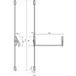 JPM - Barre anti-panique - 89 design -3 points - haut et bas - Argent - JPM - 89D300-21-2A - vignette