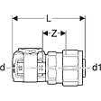 GEBERIT - Raccord FlowFit avec raccord à visser sur tubes en PEX - DN 12 - Ø 16 mm G 3/4'' -  - 620.730.00.1 - vignette