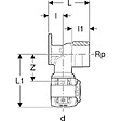 GEBERIT - Applique 90° FlowFit - DN. 15 - Ø 20 mm - Rp. 3/4'' - L. 5.2 cm -  - 620.821.00.1 - vignette