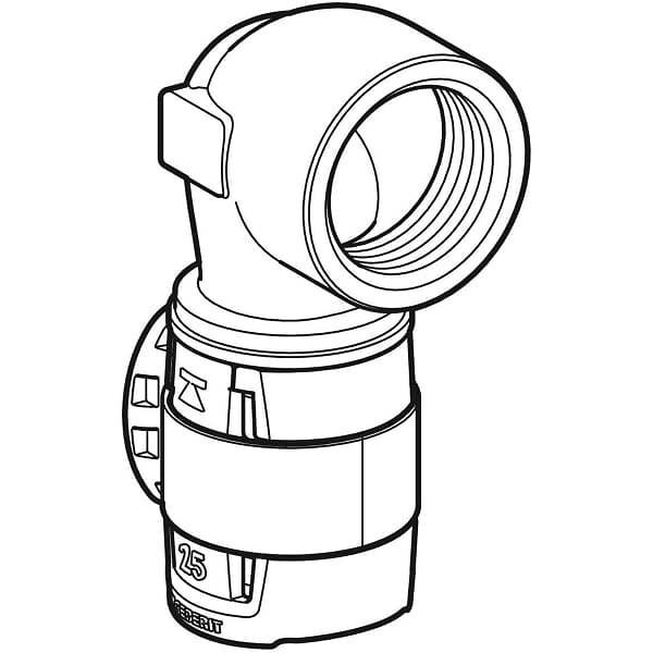 GEBERIT - Coude raccord 90° FlowFit avec filetage femelle - DN. 12 / 20 - Ø 16 mm x Rp. 3/4'' -  - 620.550.00.1 - large