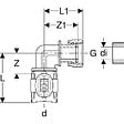 GEBERIT - Coude raccord 90° FlowFit avec écrou de serrage - DN 12 / 15 - Ø 16 mm x G 1/2'' -  - 620.686.00.1 - vignette