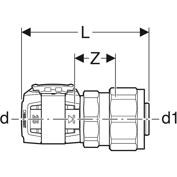 GEBERIT - Raccord FlowFit avec raccord à visser sur tubes en PEX - DN 15 - Ø 20 mm G 3/4'' -  - 620.731.00.1 - large