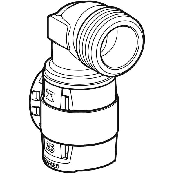 GEBERIT - Coude raccord 90° FlowFit avec filetage mâle - DN. 15 / 20 - Ø 20 mm x Rp. 3/4'' -  - 620.521.00.1 - large