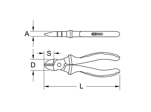 KS TOOLS - Pince coupante diagonale isolée à poignée bi-composant, L.160 mm - KSTOOL - 117.1119F - large