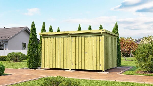 WEKA - Abri de jardin en bois 607 - PVC gris - L.408xl.318xH.223cm - large
