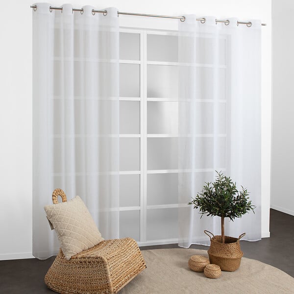 MODE DE VIE - Voilage Louis effet lin - Blanc - 140x240cm - large