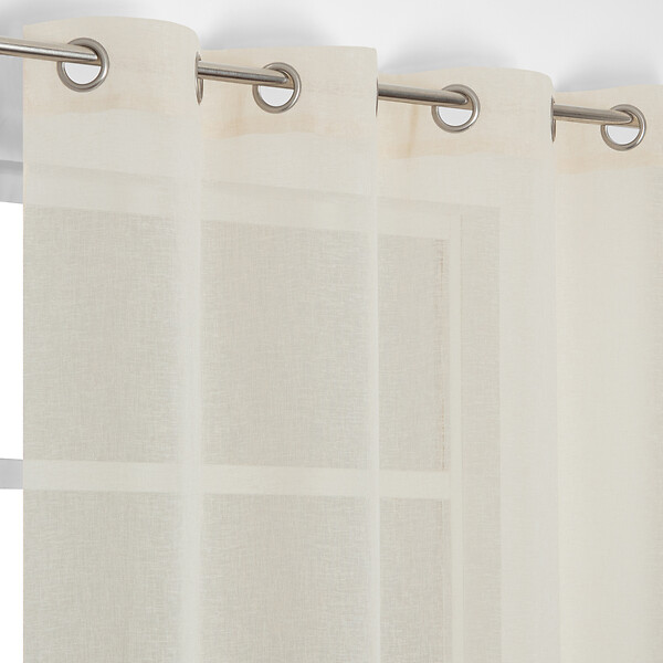 MODE DE VIE - Voilage Louis effet lin - Polyester - Ecru - 130g/m2 - 140x240cm - large