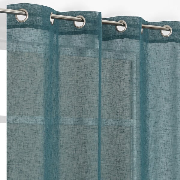 MODE DE VIE - Voilage Louis effet lin - Polyester - Blanc - 130g/m2 - 140x240cm - large