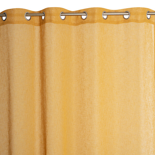 MODE DE VIE - Voilage Louis effet lin - Polyester - Ocre - 130g/m2 - 140x240cm - large