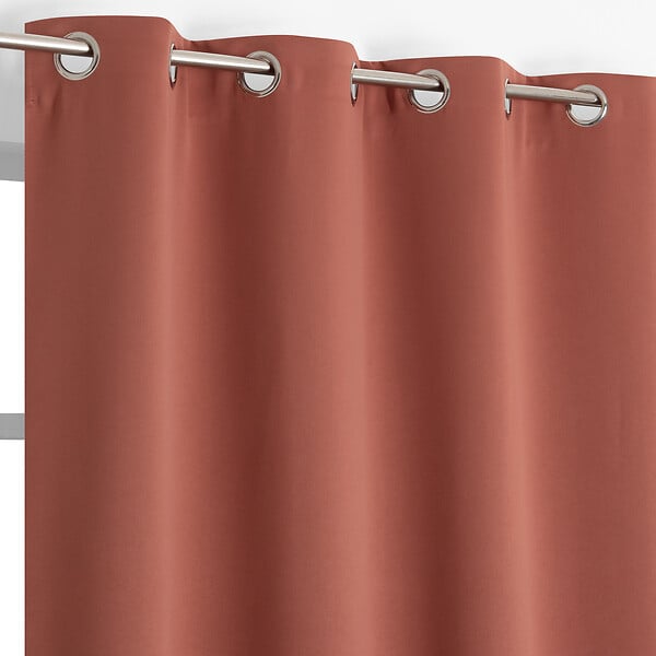MODE DE VIE - Rideaux occultants Noa - Polyester - Terracotta - 190g/m2 - 140x240cm - large
