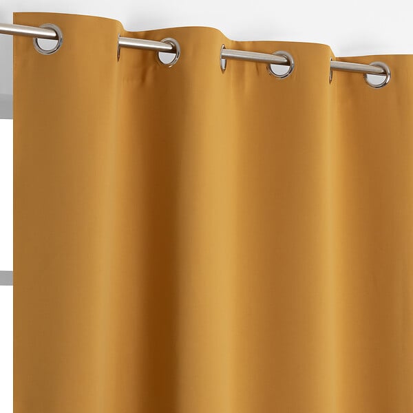 MODE DE VIE - Rideaux occultants Noa - Polyester - Ocre - 190g/m2 - 140x240cm - large
