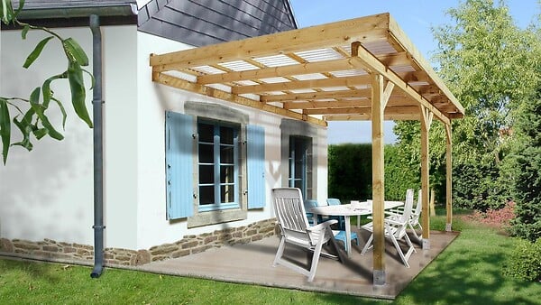 WEKA - Carport en bois Adossé 671 T2 - L.427xP.279cm - large