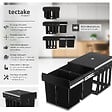 TECTAKE - Poubelle tri en plastique noir 2 bacs spacieux avec rails télescopiques 35x48x35 cm - vignette