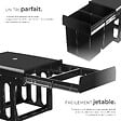TECTAKE - Poubelle tri en plastique noir 2 bacs spacieux avec rails télescopiques 35x48x35 cm - vignette