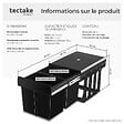 TECTAKE - Poubelle tri en plastique noir 2 bacs spacieux avec rails télescopiques 35x48x35 cm - vignette