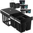 TECTAKE - Poubelle de tri ASHLYN 31 L avec 3 compartiments noir - vignette