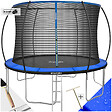 TECTAKE - Trampoline JUMPY avec filet de sécurité noir/bleu - vignette