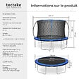 TECTAKE - Trampoline JUMPY avec filet de sécurité noir/bleu - vignette