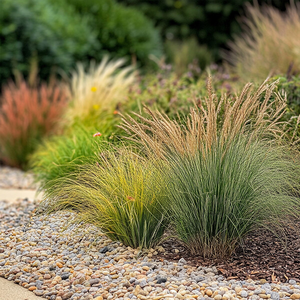 PLANT IN A BOX - Mélange de graminées - Set de 6 - Stipa, Festuca, Carex - H15-25cm - ⌀10,5cm - large